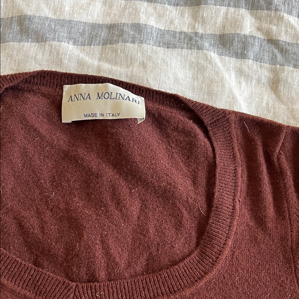Anna Molinari Scoop Neck Sweater in Rich Mahogany